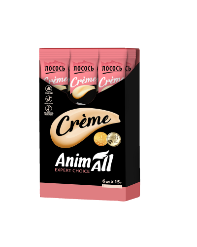 AnimAll Сrème для кошек со вкусом лосося, 6х15 г