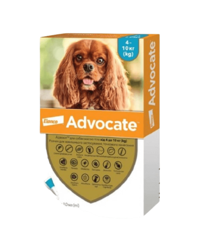 Краплі на холку для собак Elanco Bayer Advocate від 4 до 10 кг, 3 шт