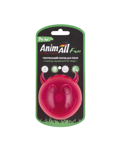 AnimAll Fun мяч чертик с пищалкой 75 мм розовый