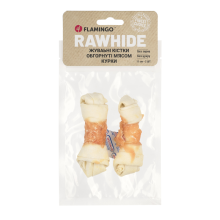 Flamingo ЖЕВАТЕЛЬНЫЕ КОСТИ ДЛЯ СОБАК ОБОБРНУТЫЕ МЯСОМ КУРКИ 2ST 11CM. 70g