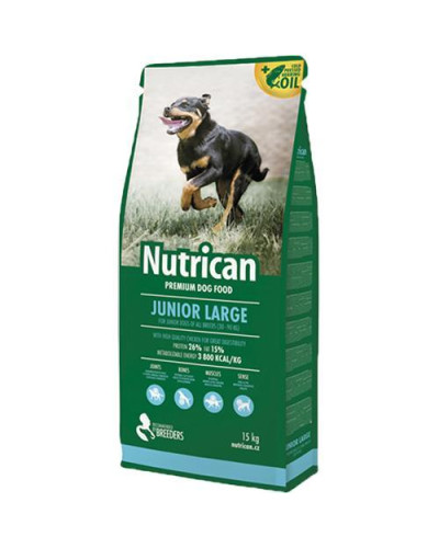 Сухий корм для цуценят великих порід преміум класу Nutrican Junior Large 15 кг (nc506996)