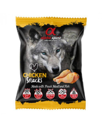 Ласощі для собак Alpha Spirit Snacks напіввологі беззернові кубики з куркою 50 г (as4004350)