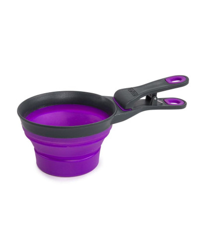 Мерный стакан для корма Dexas Collapsible KlipScoop складной на клипсе 480 мл Фиолетовый (dx30733)