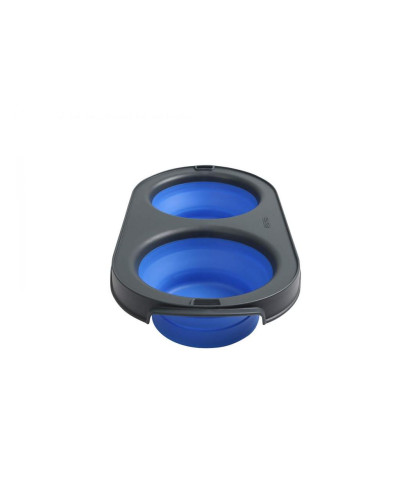 Миска подвійна для тварин Dexas Collapsible Pet Feeder складна 1200 мл синій (dx30660)