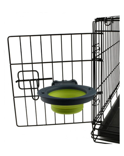 Миска складная для собак Dexas Collapsible Kennel Bowl с креплением на клетку 240 мл Салатовый (dx30702)