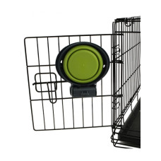 Миска складная для собак Dexas Collapsible Kennel Bowl с креплением на клетку 240 мл Салатовый (dx30702)