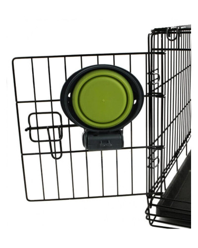 Миска складная для собак Dexas Collapsible Kennel Bowl с креплением на клетку 240 мл Салатовый (dx30702)