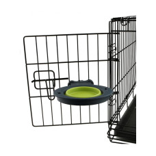 Миска складная для собак Dexas Collapsible Kennel Bowl с креплением на клетку 240 мл Салатовый (dx30702)
