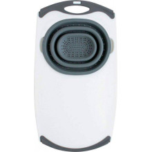 Мультифункциональная доска Dexas Over The Sink Strainer Grippboard Стрейнер 58х32 с дуршлагом серый (42832-60)