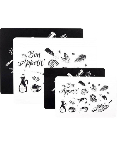 Набір ультратонких дошок Dexas Grippmat® Set 4шт White&Black 28х19/38х30 Білий/Чорний (652-P7P10-4PK)