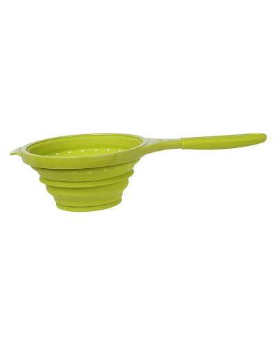 Дуршлаг складной силиконовый с ручкой Dexas Pop Strainer Green 1900 мл 20 см cалатовый (GCC383)