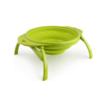Дуршлаг складной на ножках Dexas Collapsible Colander 3800 мл 25 см силиконовый cалатовый (10CC383)