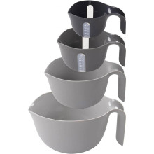 Набор пластиковых чаш Dexas Miхing Bowl Set с мерной шкалой 4шт cерый (GMBS4-432)