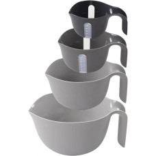 Набір пластикових чаш для змішування Dexas Miхing Bowl Set із мірною шкалою 4шт cірий (GMBS4-432)