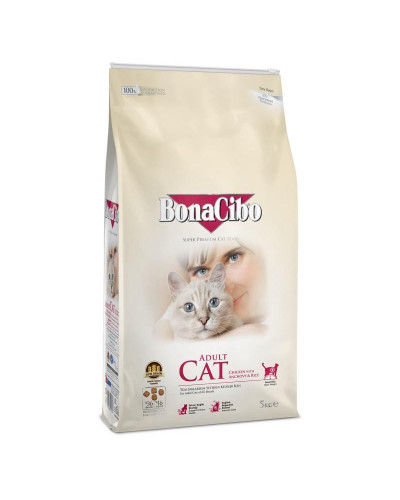 Сухой корм для взрослых котов суперпремиум класса BonaCibo Adult Cat Курица 5 кг (BC405642)