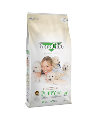 Сухой корм для щенков всех пород суперпремиум класса BonaCibo Puppy Lamb&Rice Ягненок 15 кг (BC405727)