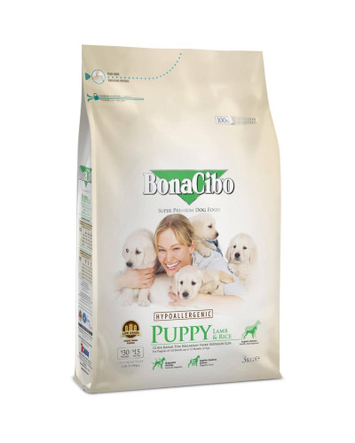 Сухой корм для щенков всех пород суперпремиум класса BonaCibo Puppy Lamb&Rice Ягненок 3 кг (BC406144)