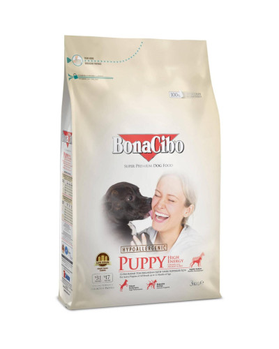 Сухой корм для всех активных щенков суперпремиум класса BonaCibo Puppy High Energy Курица 3 кг (BC406151)