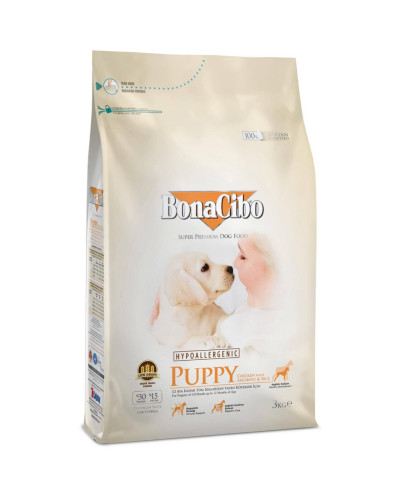 Сухой корм для щенков всех пород суперпремиум класса BonaCibo Puppy Курица 3 кг (BC406106)