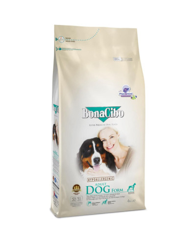Сухой корм для взросл малоактивных собак суперпремиум класса BonaCibo Adult Dog Form Курица 4 кг (BC406182)