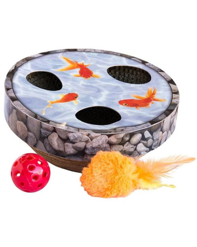 Іграшка - гойдалка для котів Petstages Hide & Seek Wobble Pond (Ставок з рибками) малюнок 23х23х11 (pt67744)