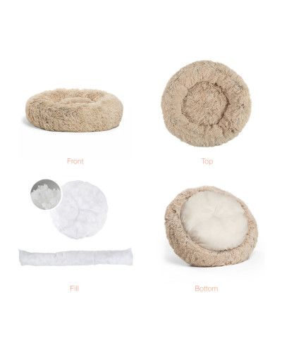 М'яке місце для собак Best Friends Donut Shag Taupe (Бежева елегантність) 91х91 (bf4601)