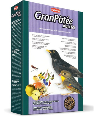 Повседневный корм для насекомоядных птиц Padovan Granpatee Insectes 1 кг (PP00193)