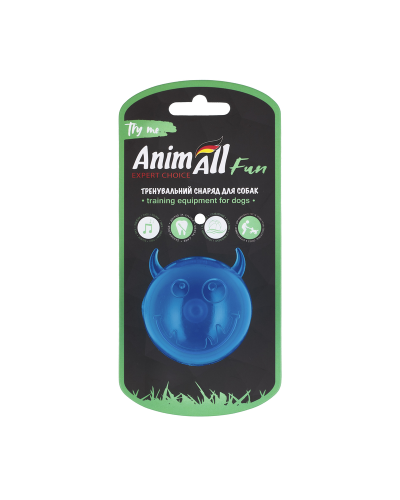 AnimAll Fun мяч чертик с пищалкой 65 мм синий