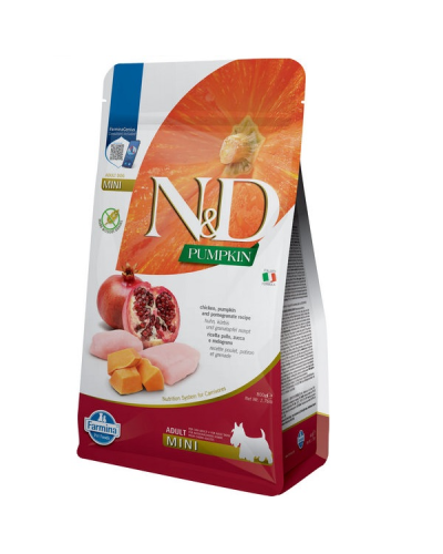 Сухой корм для собак  мелких пород Farmina N&D Grain PUMPKIN CHICKEN & POMEGRANATE ADULT MINI 800 gr 33192