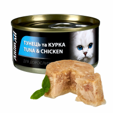 АнімАлл вологий корм для котів Тунець з Куркою 85г