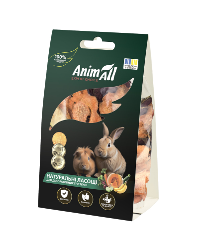 AnimAll Лакомство для грызунов, 50 г. Сушеный овощной микс из цуккини