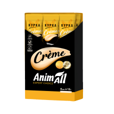AnimAll Сrème для котів зі смаком курки, 6 х15 г