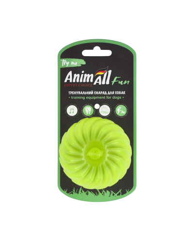 AnimAll Fun мяч волна с пищалкой 75 мм желтый