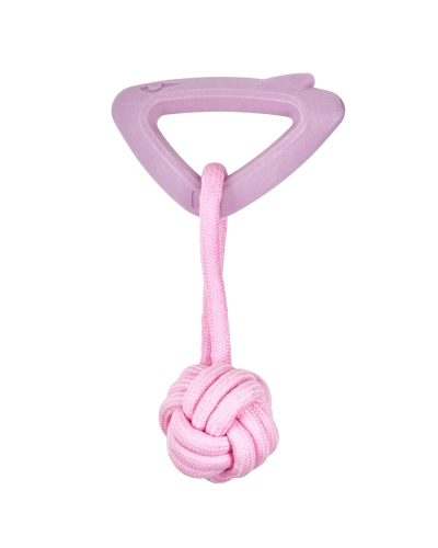 AGrizZzly Baby 0426 Игрушка Акула с канатом, розовая лаванда, (15,8х10,2х2,8 см)