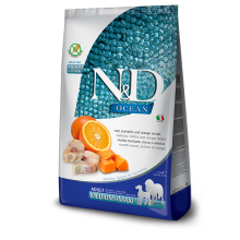 Сухой корм для собак Farmina N&D Grain Free OCEAN COD, PUMPKIN & ORANGE ADULT MEDIUM & MAXI с треской и апельсином, 2,5 kg 36551
