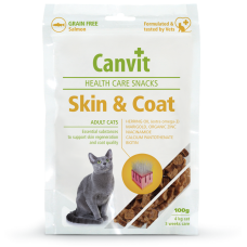 Напіввологі ласощі Canvit Skin & Coat для шкіри та шерсті для котів 100 г (can514076)