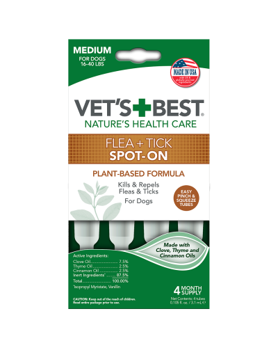 Vet`s Best Flea&Tick Drops Medium Краплі від бліх та кліщів для собак вагою від 7 кг до 18 кг