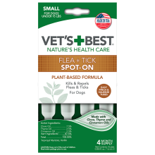 VET`S BEST Flea&Tick Drops Small краплі від бліх та кліщів для собак до 7 кг (1,6 мл х 4)