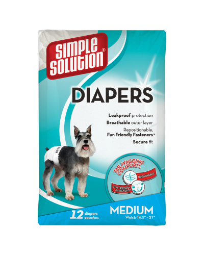 Гигиенические подгузники для животных Simple Solution Disposable Diapers Medium средние 12шт М (ss10584)