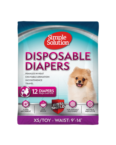 Гигиенические подгузники для животных Simple Solution Disposable Diapers Х-Small мини 12шт ХS (ss10650)
