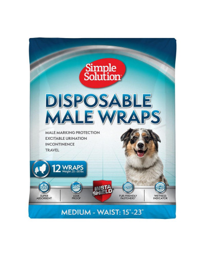 Вологопоглинаючий пояс для собак Simple Solution Disposable Wrap for Male Dogs для середніх порід (ss11538)