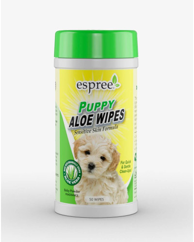 Влажные салфетки для щенков Espree Puppy Aloe Wipes для чистки кожи 50 шт. (e01422)
