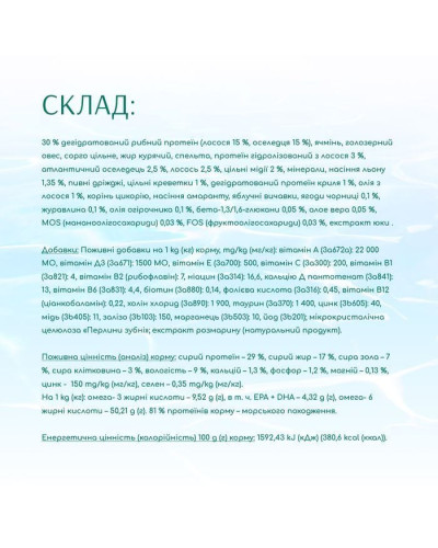 Сухий корм для собак усіх порід Optimeal Beauty Podium Shiny Coat & Dental Care 1,5 кг (морепродукти)