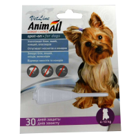 AnimAll VetLine SPOT-ON - капли от блох и клещей для собак весом 4-10 кг (2,0мл)