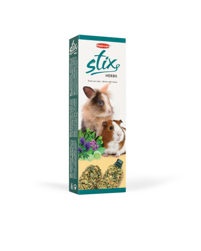 Ласощі для карликових кроликів, шиншил і морських свинок Padоvan Stix Herbs Coniglietti 100г (PP00348)
