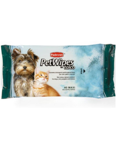 Очищающие влажные салфетки Padovan Pet Wipes Talco 40 шт (PP00464)