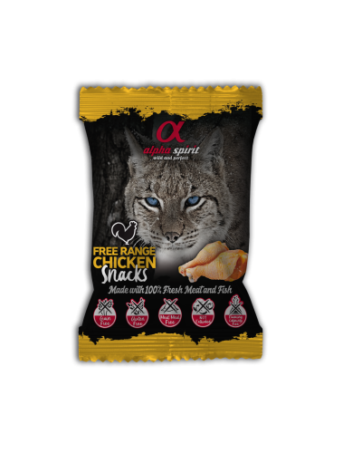 Ласощі для котів Alpha Spirit Snacks напіввологі беззернові кубики з куркою 50 г (as8004350)