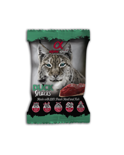 Ласощі для котів Alpha Spirit Snacks напіввологі беззернові кубики з качки 50 г (as8008350)