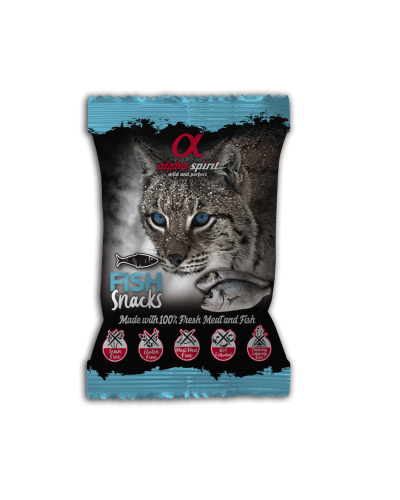 Ласощі для котів Alpha Spirit Snacks напіввологі беззернові кубики з риби 50 г (as8007350)