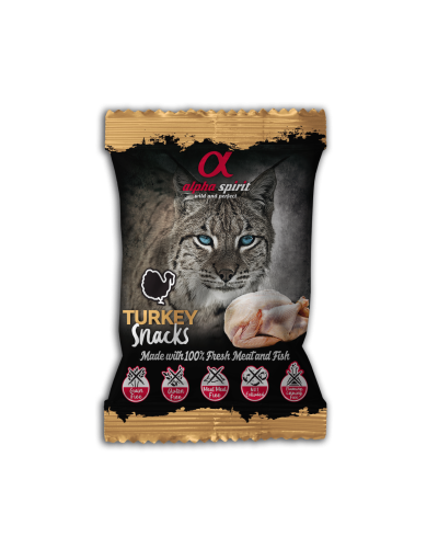 Ласощі для котів Alpha Spirit Snacks напіввологі беззернові кубики з індички 50 г (as8002350)